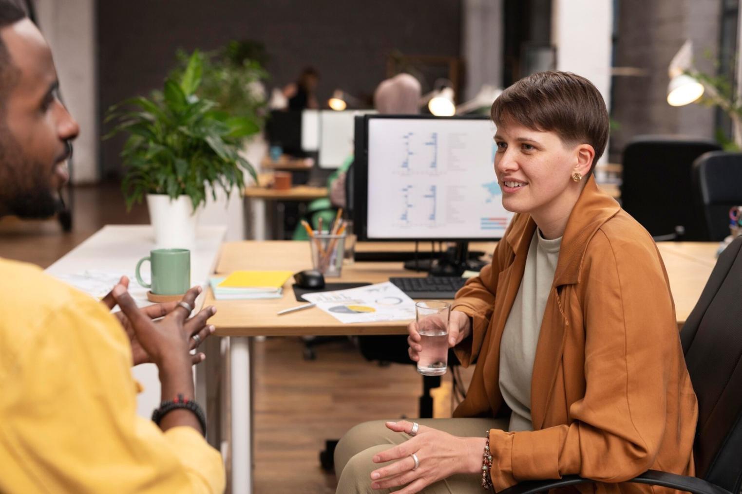 Business team discussing financial planning strategies